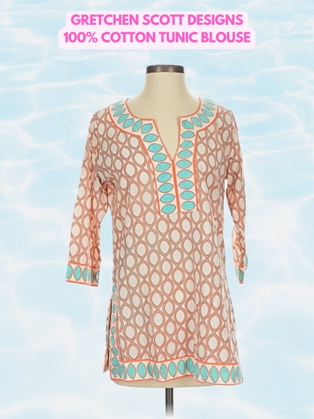 Gretchen Scott Designs 100% Cotton Tunic Blouse